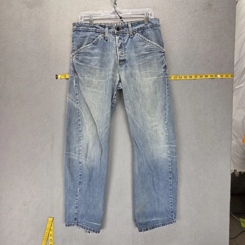 Vintage Levis Engineered Jeans Mens 31x30 Blue Twisted Light Wash Button Fly